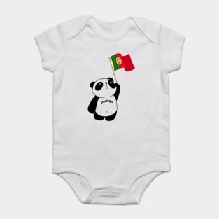 Portugal Portuguese Flag and Panda design Baby Bodysuit